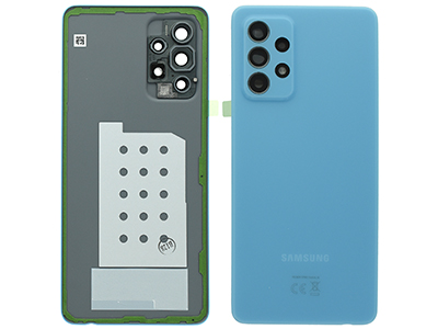 Samsung SM-A525 Galaxy A52 - Cover Batteria + Cover Camera completo + Adesivi Awesome Blue