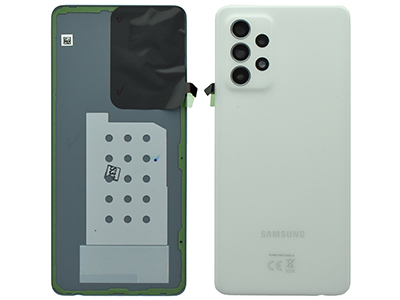 Samsung SM-A526 Galaxy A52 5G - Cover Batteria + Cover Camera completo + Adesivi Awesome White