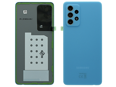 Samsung SM-A526 Galaxy A52 5G - Cover Batteria + Cover Camera completo + Adesivi Awesome Blue