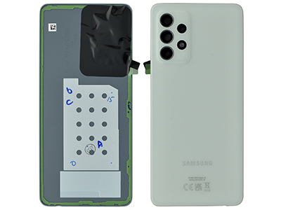 Samsung SM-A528 Galaxy A52s 5G - Cover Batteria + Cover Camera completo + Adesivi Awesome White