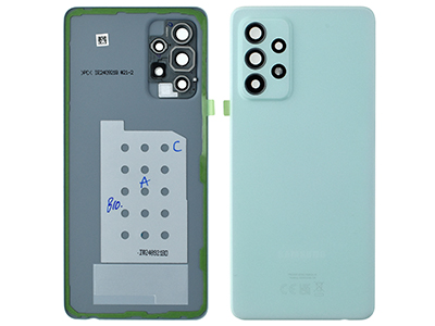 Samsung SM-A528 Galaxy A52s 5G - Cover Batteria + Cover Camera completo + Adesivi Awesome Mint