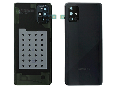 Samsung SM-A715 Galaxy A71 - Back Cover + Camera Lens + Adhesives Prism Crush Black