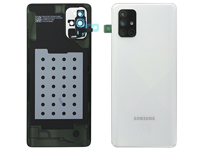 Samsung SM-A715 Galaxy A71 - Back Cover + Camera Lens + Adhesives Haze Crush Silver