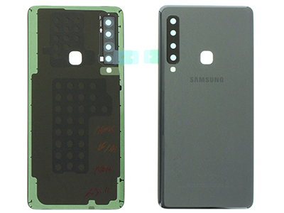 Samsung SM-A920 Galaxy A9 - Cover Batteria in vetro + Vetrino Camera + Adesivi Nero
