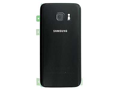Samsung SM-G930 Galaxy S7 - Glass Back Cover + Camera Lens + Flash Lens  Black