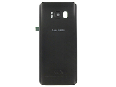 Samsung SM-G950 Galaxy S8 - Glass Back Cover + Camera Lens + Flash Lens  Black