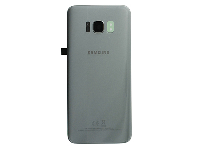 Samsung SM-G950 Galaxy S8 - Cover Batteria in vetro + Vetrino Camera + Vetrino Flash  Silver