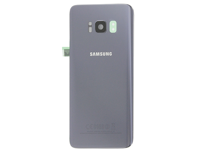 Samsung SM-G950 Galaxy S8 - Cover Batteria in vetro + Vetrino Camera + Vetrino Flash  Orchid Grey