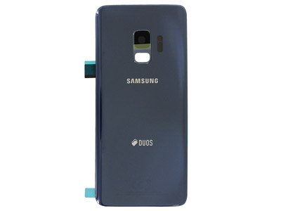 Samsung SM-G960 Galaxy S9 - Glass Back Cover + Camera Lens + Flash Lens  Blue  Dual Sim vers.