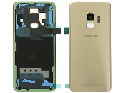 Samsung SM-G960 Galaxy S9 - Glass Back Cover + Camera Lens + Flash Lens  Gold