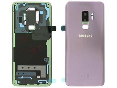 Samsung SM-G965 Galaxy S9 + - Cover Batteria in vetro + Vetrino Camera + Vetrino Flash  Lilac Purple