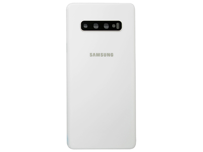 Samsung SM-G975 Galaxy S10+ - Glass Back Cover + Camera Lens Ceramic White