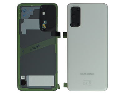 Samsung SM-G980 Galaxy S20 - Cover Batteria in vetro + Vetrino Camera + Microfono Bianco