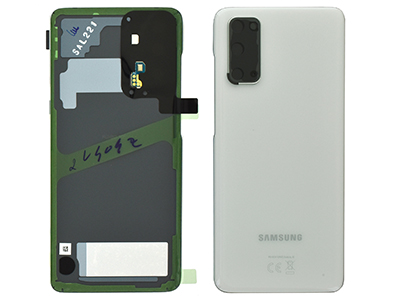 Samsung SM-G981 Galaxy S20 5G - Glass Back Cover + Camera Lens + Microphone White