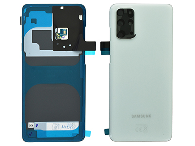 Samsung SM-G985 Galaxy S20+ - Cover Batteria in vetro + Vetrino Camera + Microfono Bianco