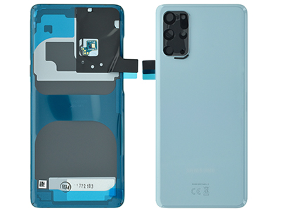 Samsung SM-G986 Galaxy S20+ 5G - Cover Batteria in vetro + Vetrino Camera + Microfono Cloud Blue