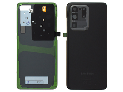 Samsung SM-G988 Galaxy S20 Ultra 5G - Glass Back Cover + Camera Lens + Microphone Black