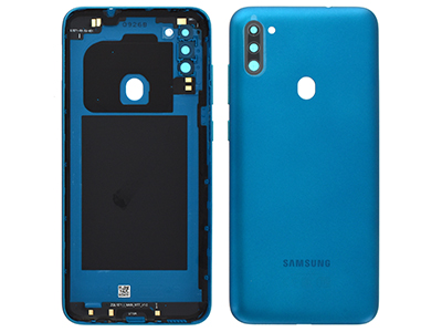Samsung SM-M115 Galaxy M11 - Cover Batteria + Vetrino Camera + Tasti Laterali Blue