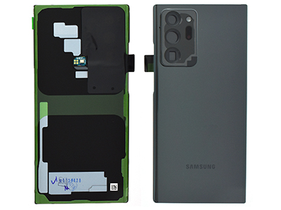 Samsung SM-N986 Galaxy Note 20 Ultra 5G - Cover Batteria in vetro + Vetrino Camera + Adesivi + Microfono Mystic Black