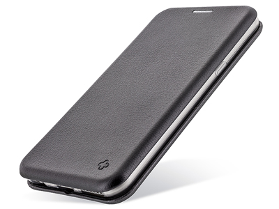 Samsung SM-G960 Galaxy S9 - PU Leather Case CURVED  Black Tpu transparent case inside