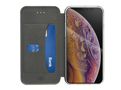 Apple iPhone 11 Pro - PU Leather Case CURVED  Black Tpu transparent case inside
