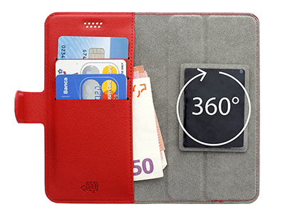 Vodafone Smart Speed - Universal PU Leather Case size L up to 5.0'' Red
