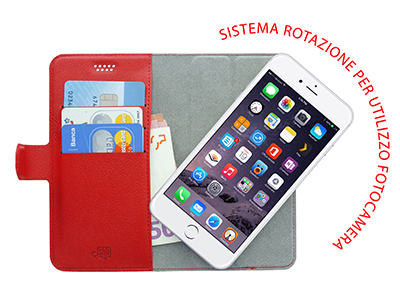 Huawei Y6 2018 - Universal PU Leather Case size XL up to 5.5'' Red