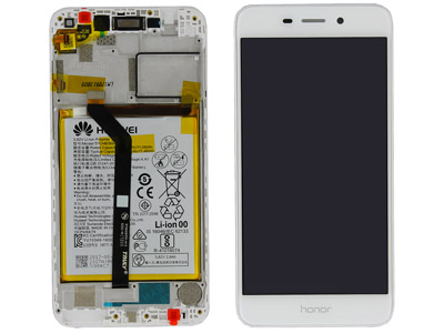 Huawei Honor 6C Pro - Lcd + Touchscreen + Frame + Battery +Speaker + Side Keys Switch White