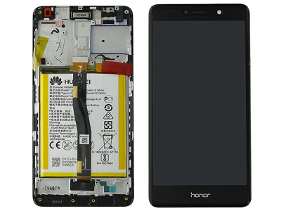 Huawei Honor 6X - Lcd + Touch + Frame + Speaker + Battery + Side Keys Switch  Black