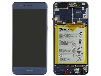 Huawei Honor 8 - Lcd + Touchscreen + Frame + Battery + Vibration + Speaker + Side Keys  Blue