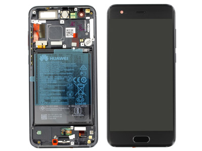 Huawei Honor 9 - Lcd + Touchscreen + Frame + Battery + Side Keys + Speaker + Motor Vibration  Black