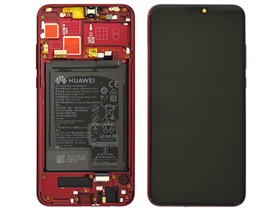 Huawei Honor 8X - Lcd + Touchscreen + Battery + Frame + Speaker + Side Keys Red