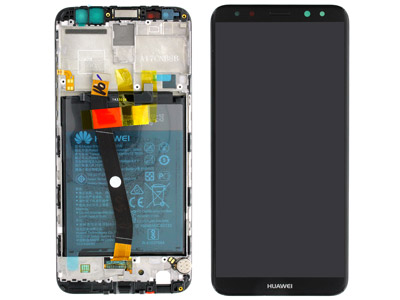 Huawei Mate 10 Lite - Lcd + Touchscreen + Frame + Batteria + Vibrazione + Altoparlante + Switch Tasti Lat. Nero