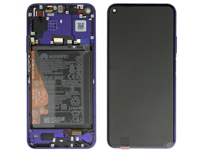 Huawei Nova 5T - Lcd + Touchscreen + Batteria + Frame + Altoparlante + Tasti Laterali Viola