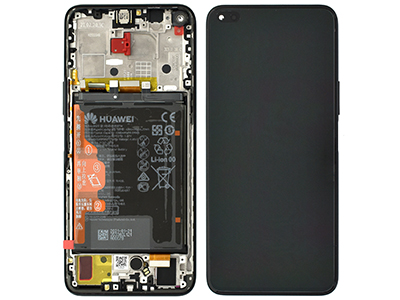 Huawei Nova 8i - Lcd + Touchscreen + Frame + Battery + Vibration + Speaker + Side Keys Switch  Black