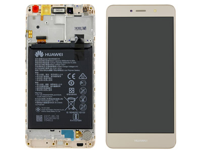 Huawei Nova Lite + - Lcd + Touchscreen + Frame + Batteria + Vibrazione + Altoparlante+ Switch Tasti Lat.  Oro