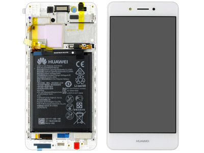 Huawei Nova Smart - Lcd + Touchscreen + Frame + Battery + Vibration + Speaker + Side Keys Switch White