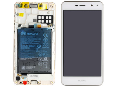 Huawei Nova Young Dual-Sim - Lcd + Touchscreen + Frame + Battery + Vibration + Speaker + Side Keys Switch  White