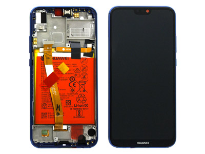 Huawei P20 Lite Dual Sim - Lcd + Touch + Frame + Battery + Side Keys + Speaker Blue