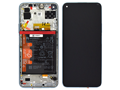 Huawei P40 Lite 5G - Lcd + Touch + Frame + Battery + Side Keys + Speaker  Space Silver