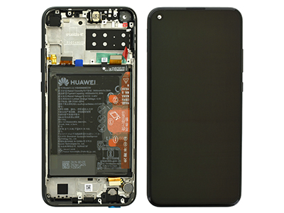 Huawei P40 Lite E - Lcd + Touch + Frame + Batteria + Tasti Laterali + Altoparlante  Midnight Black