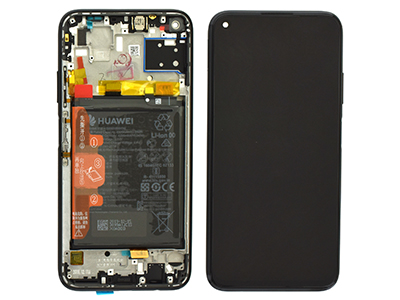 Huawei P40 Lite - Lcd + Touch + Frame + Battery + Side Keys + Speaker  Black