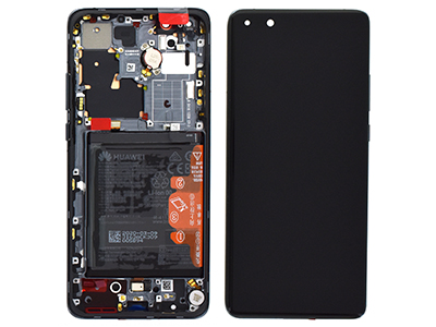 Huawei P40 Pro Plus - Lcd + Touch + Frame + Battery + Fingerprint Reader + Motor Vibration Ceramic Black