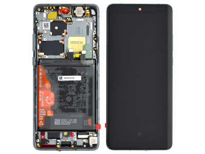 Huawei P50 Pro - Lcd + Touchscreen + Frame + Battery + Speaker + Side Keys Golden Black