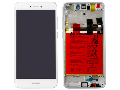 Huawei P8 Lite 2017 - Lcd + Touchscreen + Frame + Battery + Side Keys + Speaker  White