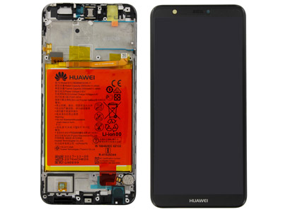 Huawei P Smart Dual Sim - Lcd + Touchscreen + Frame + Battery + + Speaker + Motor Vibration  Black