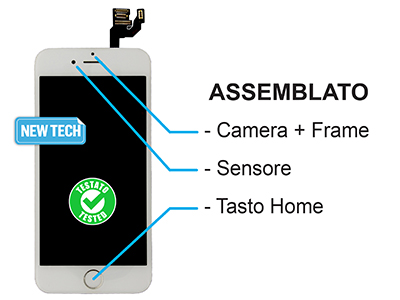 Apple iPhone 6 - Lcd+Touch  BIANCO Assemblato Sensore+Camera+Home Qualità Eccelsa Matrice Compatibile AAA