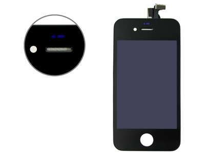 Apple iPhone 4 - Lcd+Touch screen+supporto completo Retina Speaker Buona qualità Nero