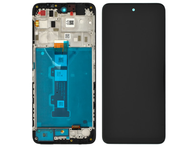 Motorola Moto E32s - Lcd + Touch Screen + Frame + Side Keys Swich Black