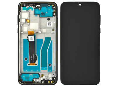 Motorola Moto G8 Plus - Lcd + Touch Screen + Frame + Side Keys Graphene Blue